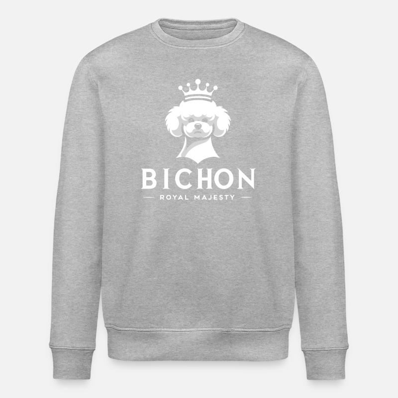 T-Shirt Bichon - Noblesse Canine - Stanley/Stella Unisex Bio-Sweatshirt ROLLER - Grau meliert