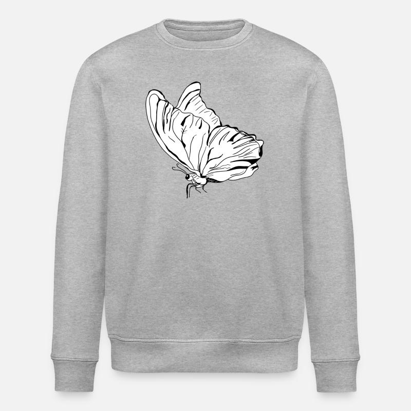butterfly vecter - Stanley/Stella ROLLER Unisex Organic Sweatshirt - heather grey