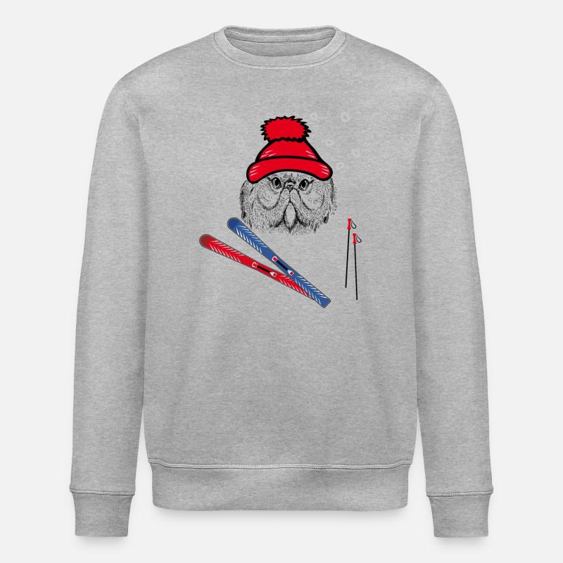 Skispringer, Wintersport - Stanley/Stella Unisex Bio-Sweatshirt ROLLER - Grau meliert