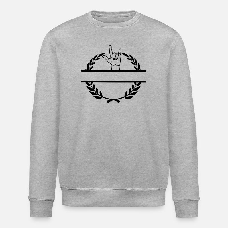 Handgeste des Respekts im Lorbeerkranz - Stanley/Stella Unisex Bio-Sweatshirt ROLLER - Grau meliert