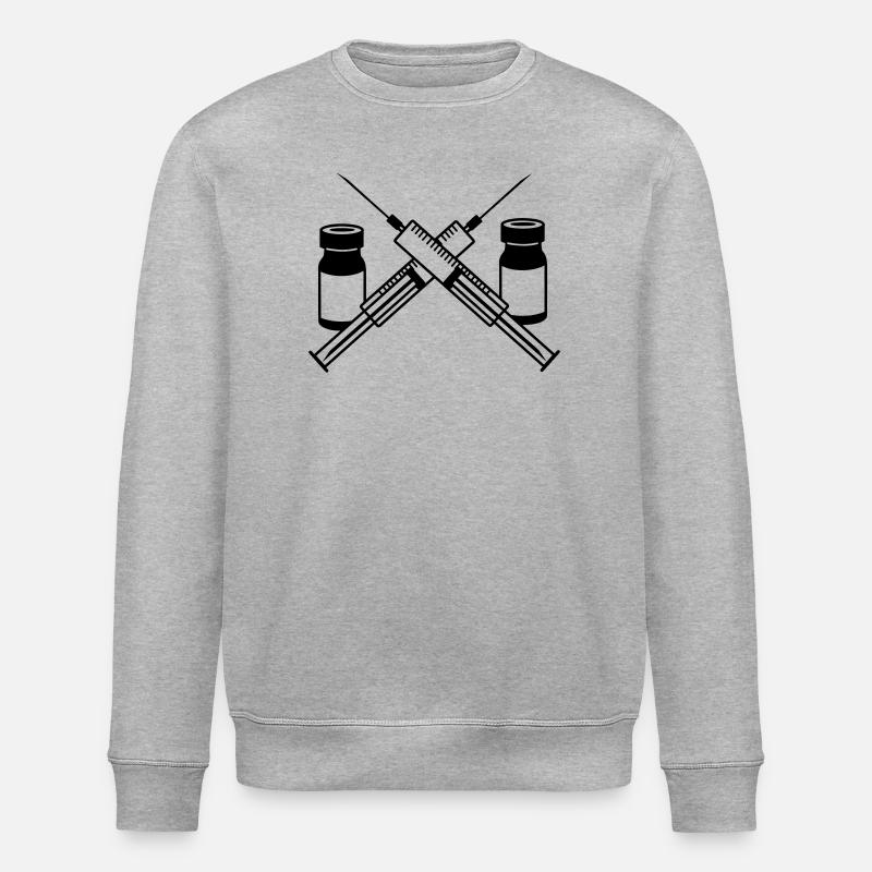 Zwei Spritzen, zwei Gläser - Stanley/Stella Unisex Bio-Sweatshirt ROLLER - Grau meliert