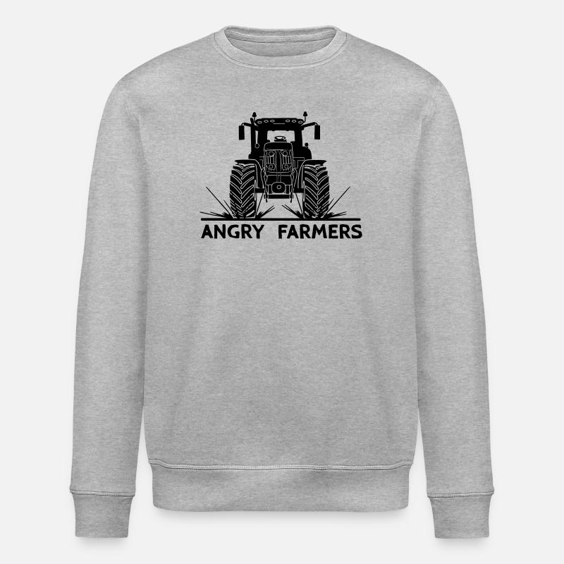 Tractor protest Angry farmers - Stanley/Stella ROLLER Unisex Organic Sweatshirt - heather grey