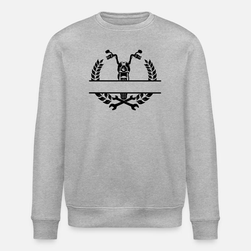 Motorradmechaniker- oder Werkstattlogo - Stanley/Stella Unisex Bio-Sweatshirt ROLLER - Grau meliert