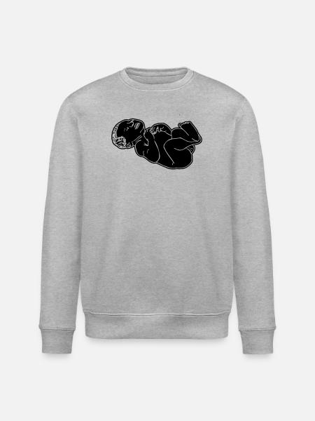 Newborn Baby Shadow Illustration - Stanley/Stella ROLLER Unisex Organic Sweatshirt - heather grey
