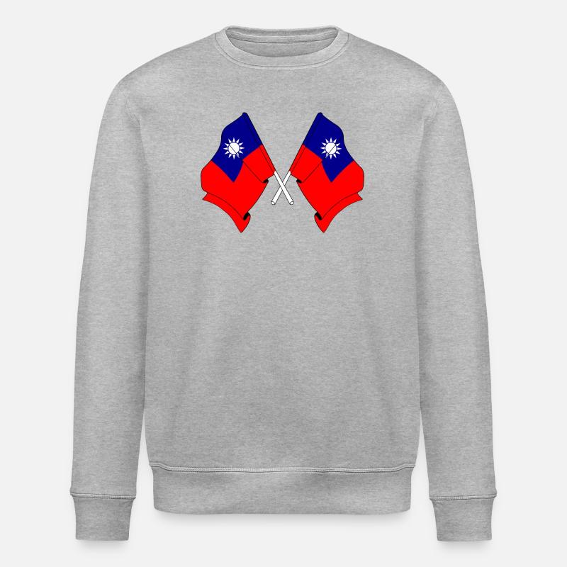 Deux drapeaux croisés depuis Taïwan - Sweat bio ROLLER Stanley/Stella Unisexe - gris chiné