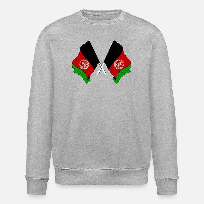 Deux drapeaux croisés de l’Afghanistan - Sweat bio ROLLER Stanley/Stella Unisexe - gris chiné