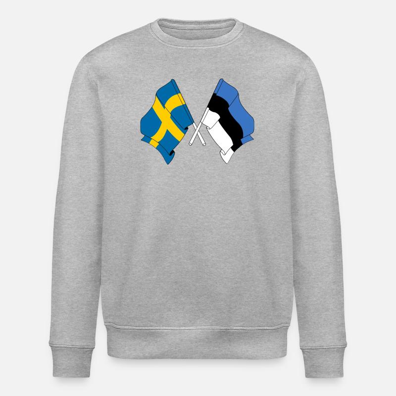 Drapeau Suède, drapeau Estonie - Sweat bio ROLLER Stanley/Stella Unisexe - gris chiné