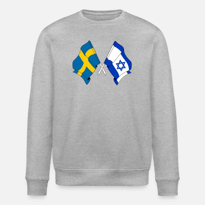 Drapeau de la Suède, drapeau d’Israël - Sweat bio ROLLER Stanley/Stella Unisexe - gris chiné