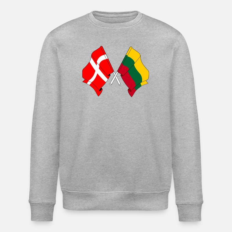 Flagge Dänemark, Flagge Litauen - Stanley/Stella Unisex Bio-Sweatshirt ROLLER - Grau meliert