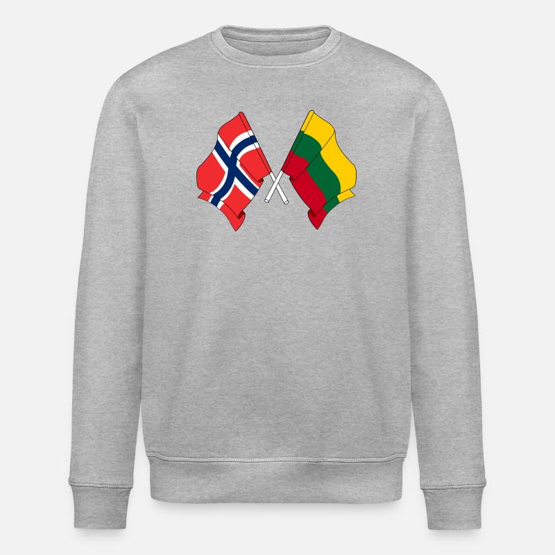 Drapeau Norvège, drapeau Lituanie - Sweat bio ROLLER Stanley/Stella Unisexe - gris chiné