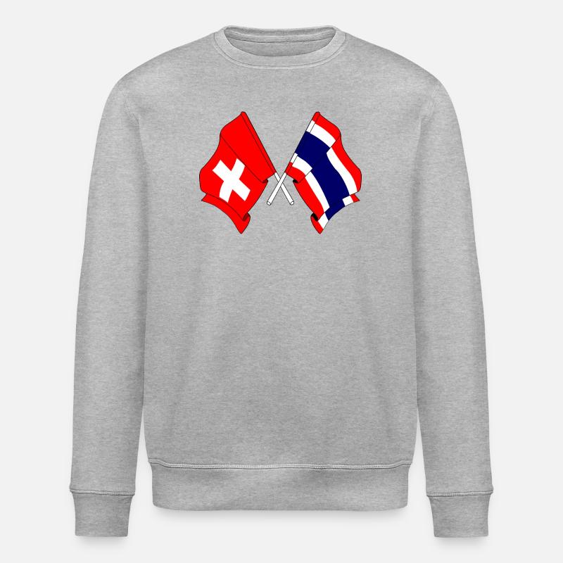 Flagge Schweiz Thailand - Stanley/Stella Unisex Bio-Sweatshirt ROLLER - Grau meliert