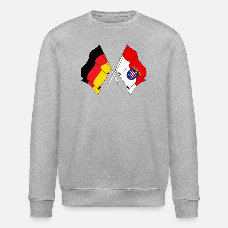 Flagge Deutschland, Hessen - Stanley/Stella Unisex Bio-Sweatshirt ROLLER - Grau meliert