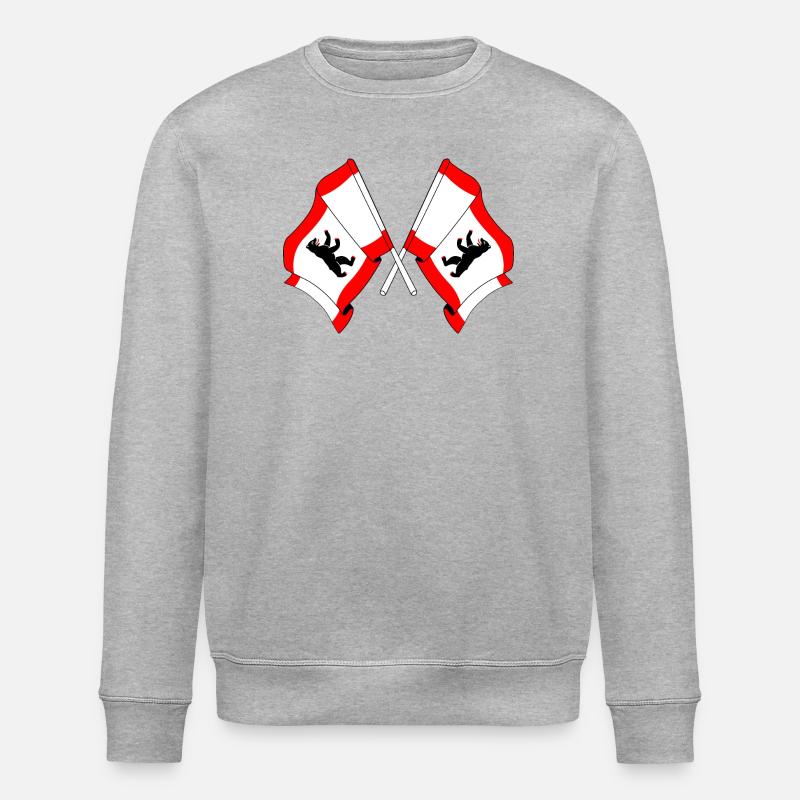 Two flags Berlin - Stanley/Stella ROLLER Unisex Organic Sweatshirt - heather grey