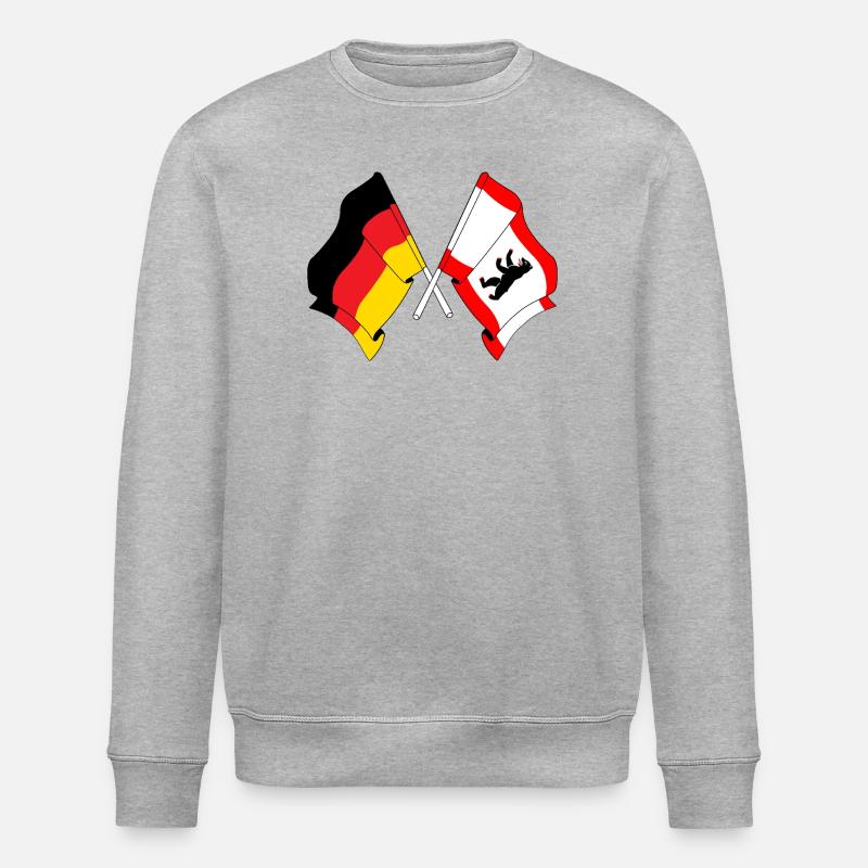 Flagge Deutschland, Berlin - Stanley/Stella Unisex Bio-Sweatshirt ROLLER - Grau meliert