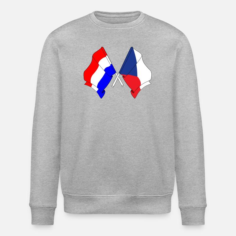 Drapeau des Pays-Bas, République tchèque - Sweat bio ROLLER Stanley/Stella Unisexe - gris chiné