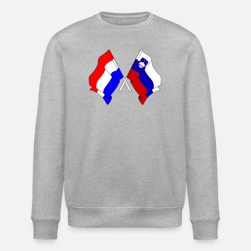 Drapeau des Pays-Bas, Slovénie - Sweat bio ROLLER Stanley/Stella Unisexe - gris chiné