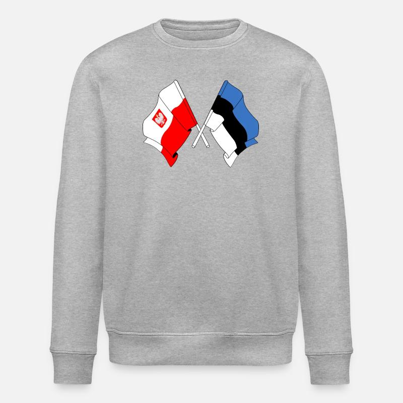 Drapeau Pologne, Estonie - Sweat bio ROLLER Stanley/Stella Unisexe - gris chiné