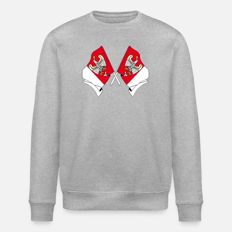 Deux drapeaux de la Grande-Pologne - Sweat bio ROLLER Stanley/Stella Unisexe - gris chiné