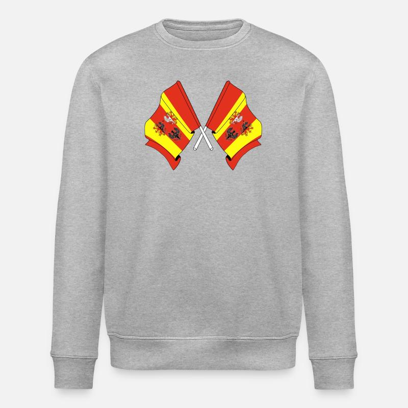 Two flags Lodz - Stanley/Stella ROLLER Unisex Organic Sweatshirt - heather grey