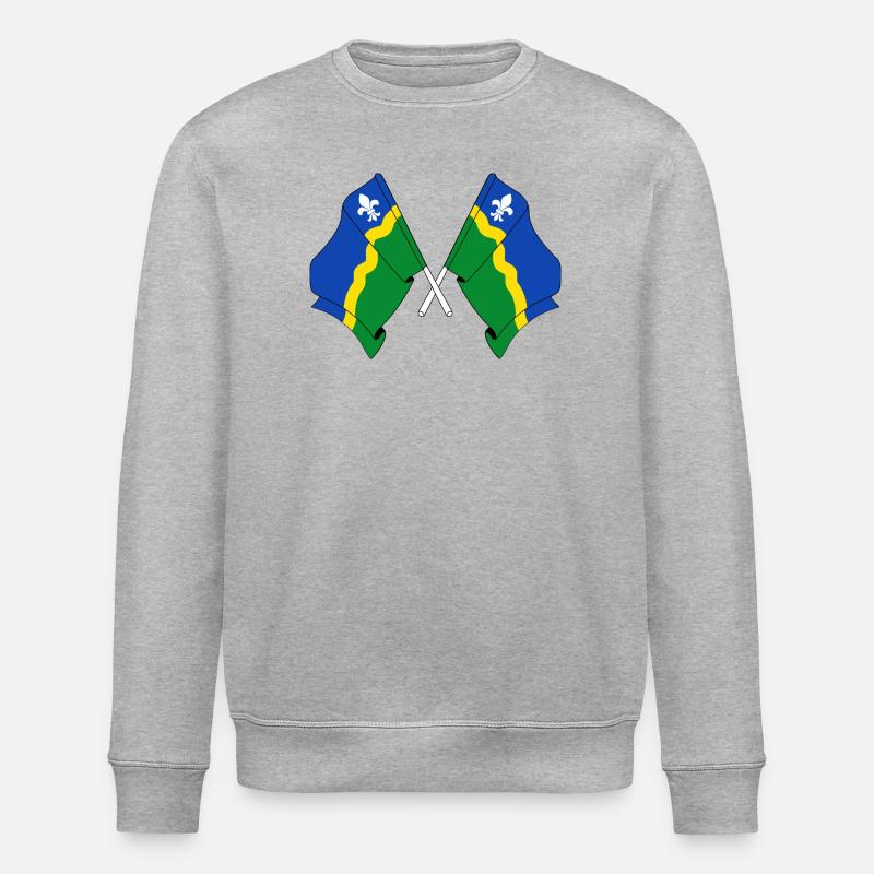 Zwei Flaggen der Provinz Flevoland - Stanley/Stella Unisex Bio-Sweatshirt ROLLER - Grau meliert