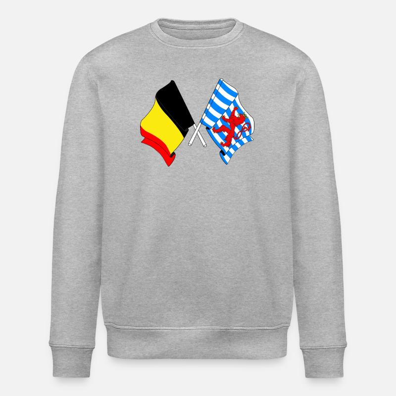 Drapeau de la Belgique, du Luxembourg - Sweat bio ROLLER Stanley/Stella Unisexe - gris chiné