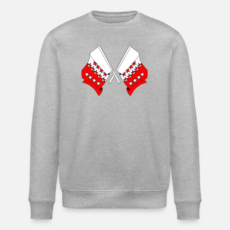 Deux drapeaux Valais, Suisse - Sweat bio ROLLER Stanley/Stella Unisexe - gris chiné