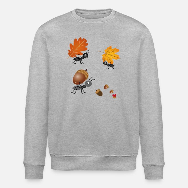 Les fourmis en automne - Sweat bio ROLLER Stanley/Stella Unisexe - gris chiné