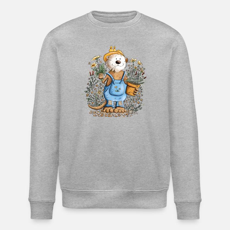 Lustiger Otter Gärtner Garten - Stanley/Stella Unisex Bio-Sweatshirt ROLLER - Grau meliert
