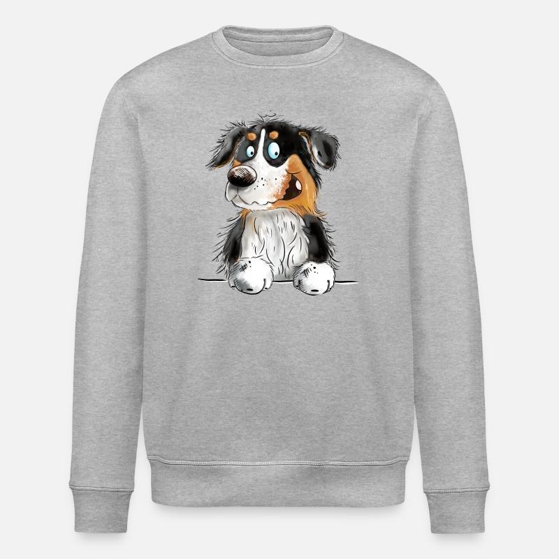 Funny Australian Shepherd Black Tri - Stanley/Stella ROLLER Unisex Organic Sweatshirt - heather grey