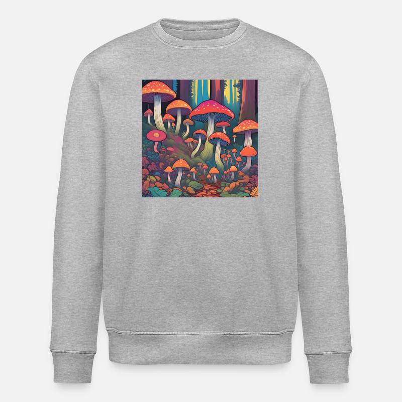 Bunte Pilze - Stanley/Stella Unisex Bio-Sweatshirt ROLLER - Grau meliert