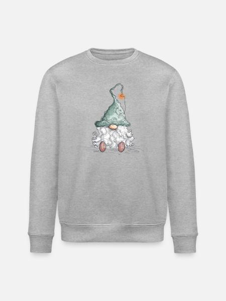 Gnome Dwarf Christmas Gnome Holidays - Stanley/Stella ROLLER Unisex Organic Sweatshirt - heather grey