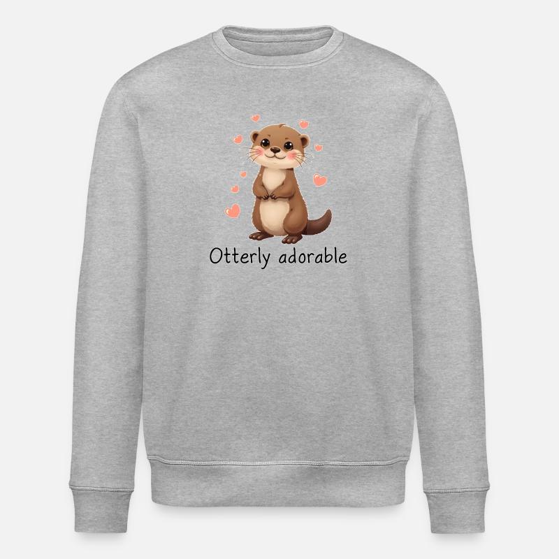 Otterly Adorable Blushing Otter - Stanley/Stella Unisex Bio-Sweatshirt ROLLER - Grau meliert