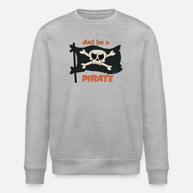 Just Be A Pirate - Stanley/Stella Unisex Bio-Sweatshirt ROLLER - Grau meliert