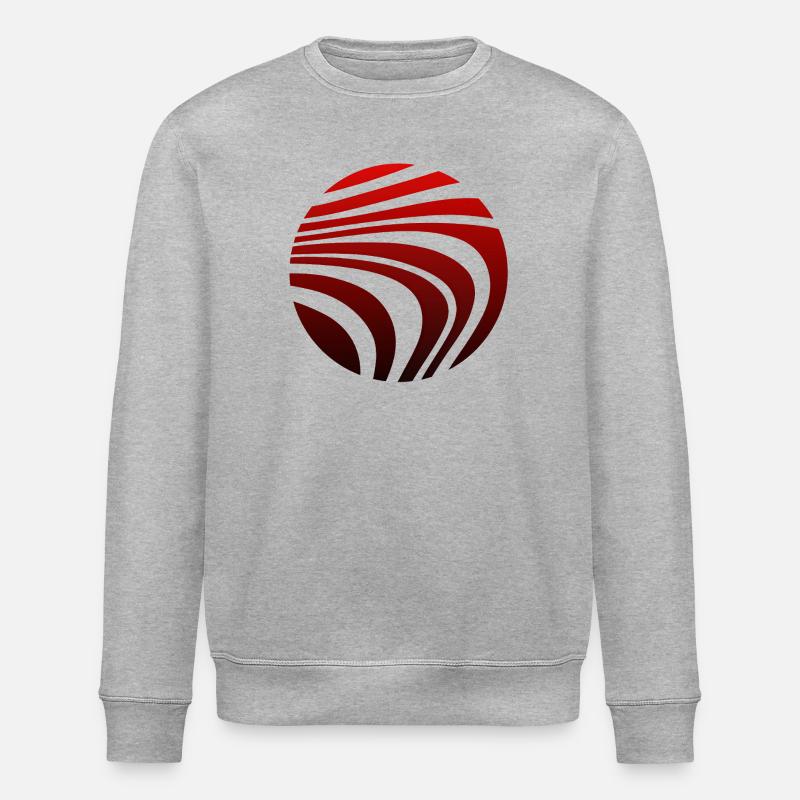 Psychedelic Pattern Red Black Gradient - Stanley/Stella ROLLER Unisex Organic Sweatshirt - heather grey