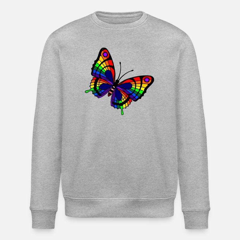 Regenbogen Schmetterling LGBTQ+ - Stanley/Stella Unisex Bio-Sweatshirt ROLLER - Grau meliert