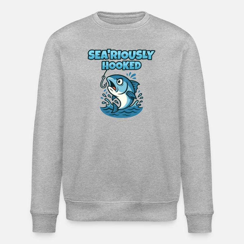Sea'riously Hooked - Stanley/Stella ROLLER Unisex Organic Sweatshirt - heather grey