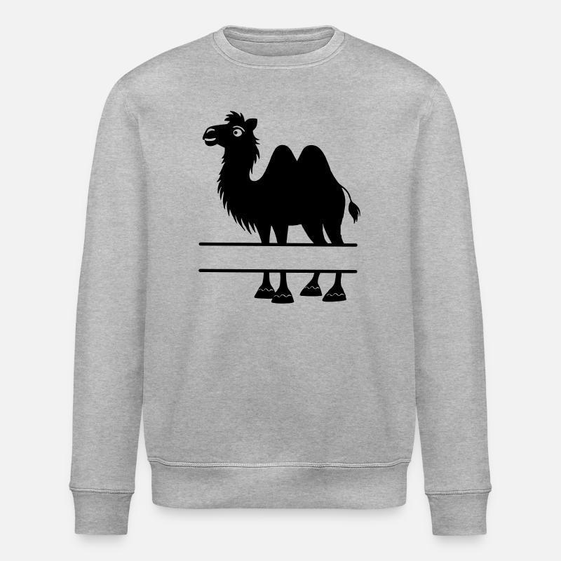 Camel Shadow with Name Box - Stanley/Stella ROLLER Unisex Organic Sweatshirt - heather grey