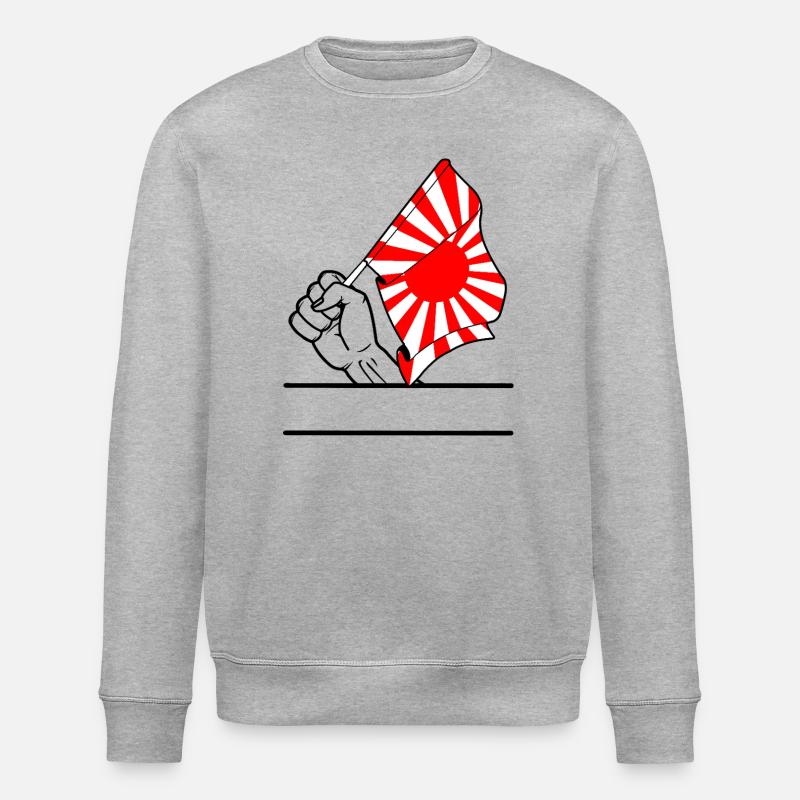 Faust mit aufgehender Sonne Flagge 2 - Stanley/Stella Unisex Bio-Sweatshirt ROLLER - Grau meliert
