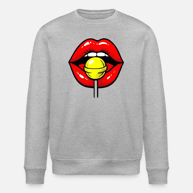 Lolli Lips - Stanley/Stella Unisex Bio-Sweatshirt ROLLER - Grau meliert