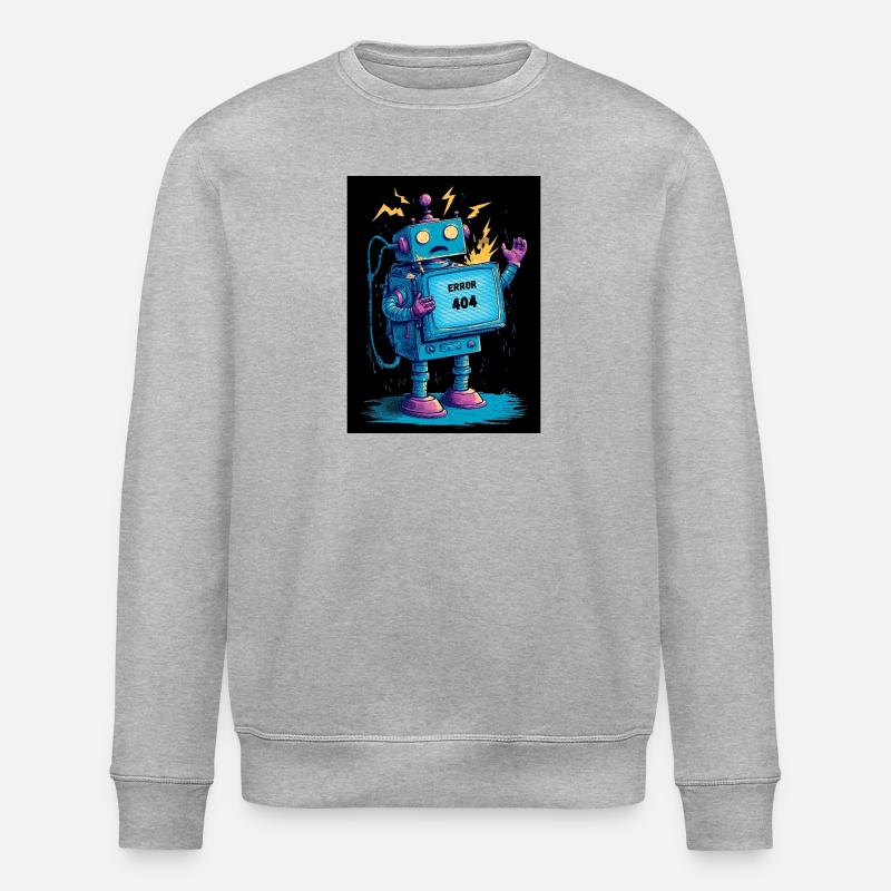 404 Bot – Gehirn nicht gefunden - Stanley/Stella Unisex Bio-Sweatshirt ROLLER - Grau meliert