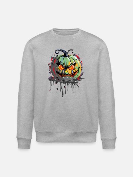 Halloween Kuerbis - Stanley/Stella Unisex Bio-Sweatshirt ROLLER - Grau meliert