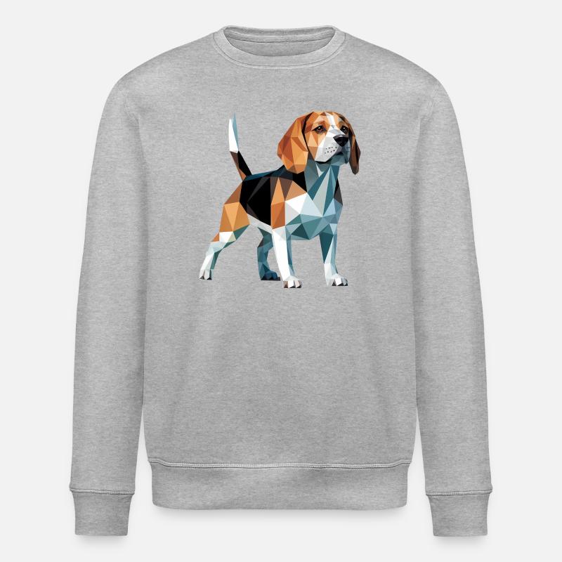 Bulldog - Cool Low Poly Logo - Sweat bio ROLLER Stanley/Stella Unisexe - gris chiné