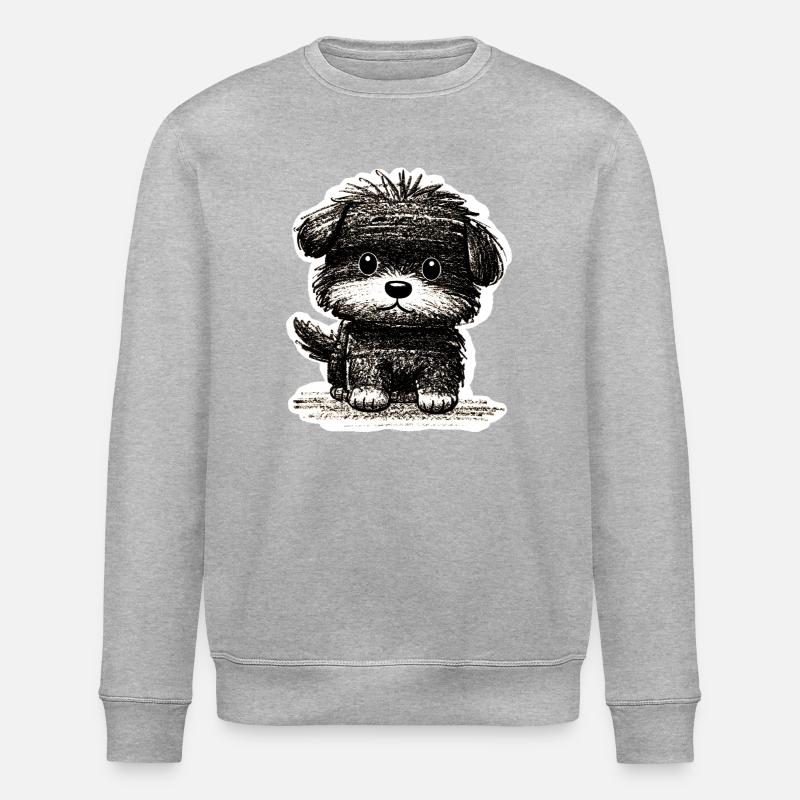 Wuscheliges Hündchen (Grau) - Stanley/Stella Unisex Bio-Sweatshirt ROLLER - Grau meliert