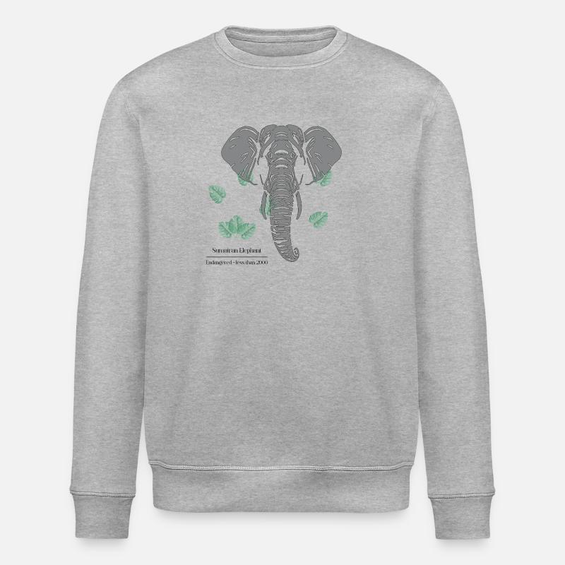 Sumatran_Elephant_-_grey - Stanley/Stella Unisex Bio-Sweatshirt ROLLER - Grau meliert