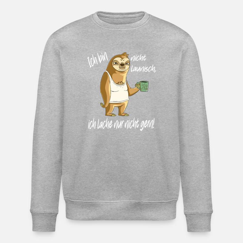 Launisches Faultier Kaffee - Stanley/Stella Unisex Bio-Sweatshirt ROLLER - Grau meliert