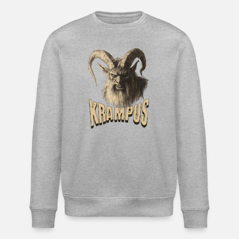 Krampus – Traditionelles Alpen-Design - Stanley/Stella Unisex Bio-Sweatshirt ROLLER - Grau meliert