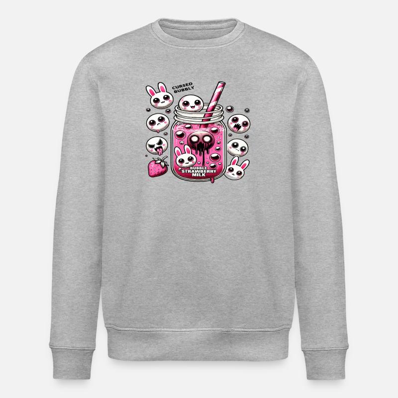 Bubble Strawberry Milk – Verfluchter Sekt - Stanley/Stella Unisex Bio-Sweatshirt ROLLER - Grau meliert