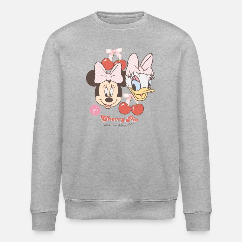Mickey & Minnie Cherry Pie Spruch Minnie & Daisy - Stanley/Stella Unisex Bio-Sweatshirt ROLLER - Grau meliert