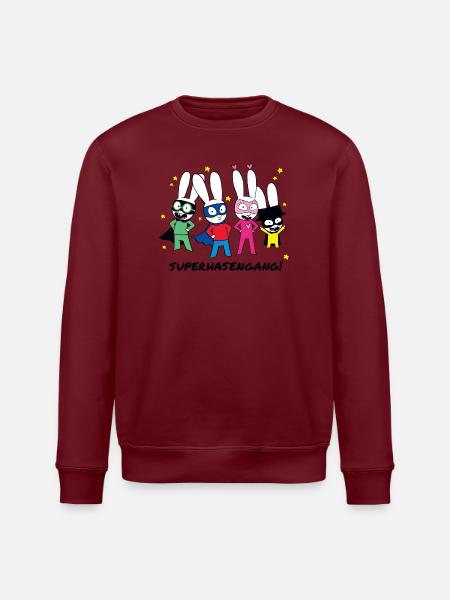 Simon Superhase Mit Seiner Superhasengang - Stanley/Stella Unisex Bio-Sweatshirt ROLLER - Grau meliert