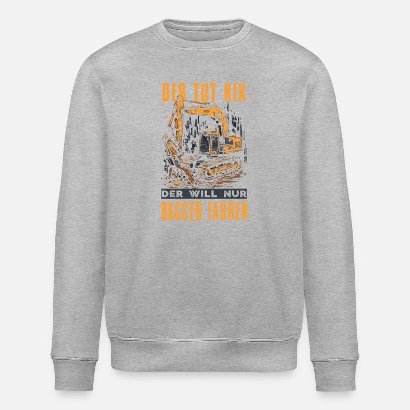 Baggerfahrer Geschenke Baggerführer Baustelle - Stanley/Stella Unisex Bio-Sweatshirt ROLLER - Grau meliert